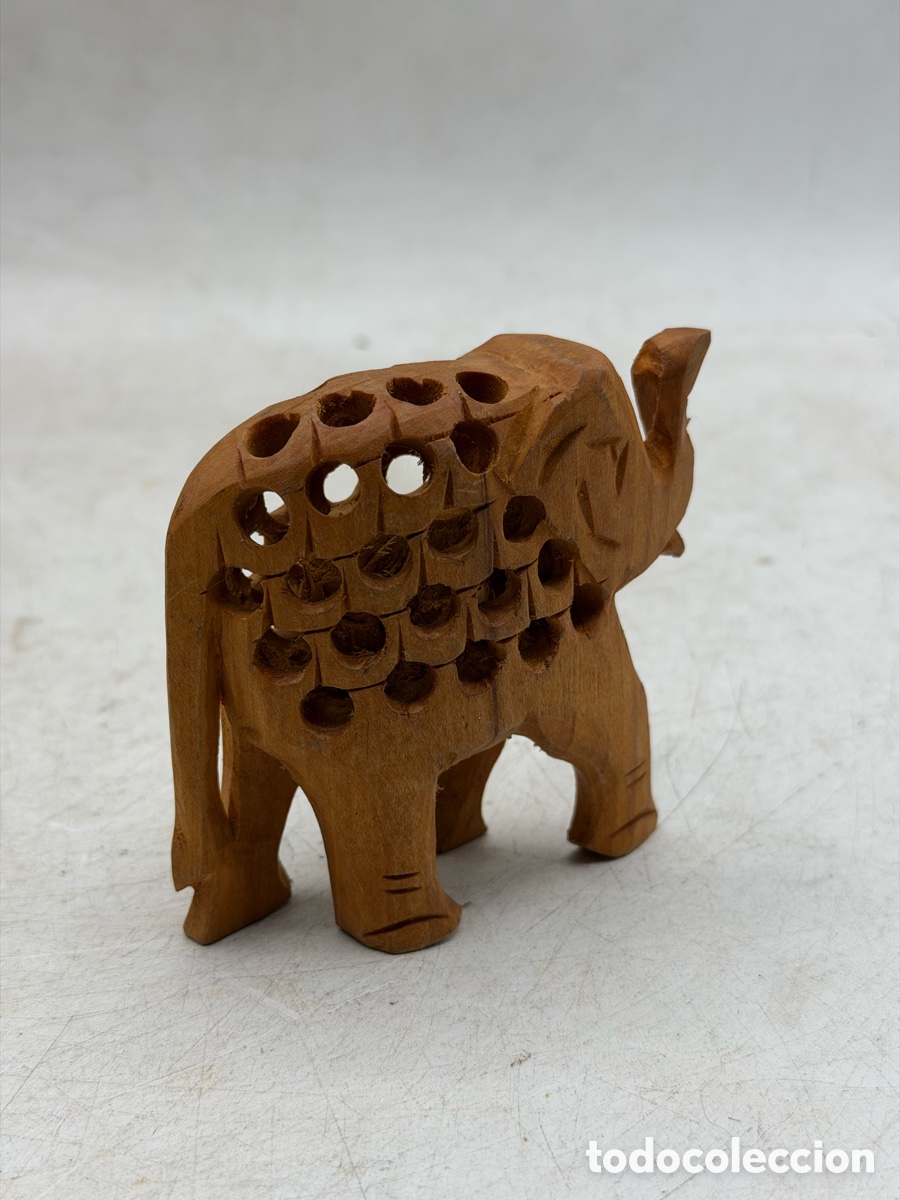 Antig&uuml;edades: Figura de Elefante de Madera - Foto 4