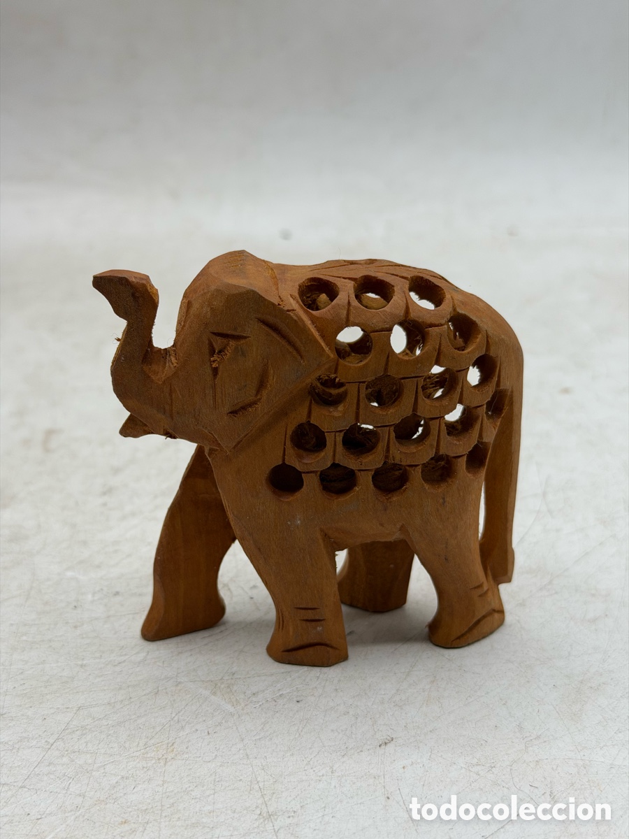 Antig&uuml;edades: Figura de Elefante de Madera - Foto 6