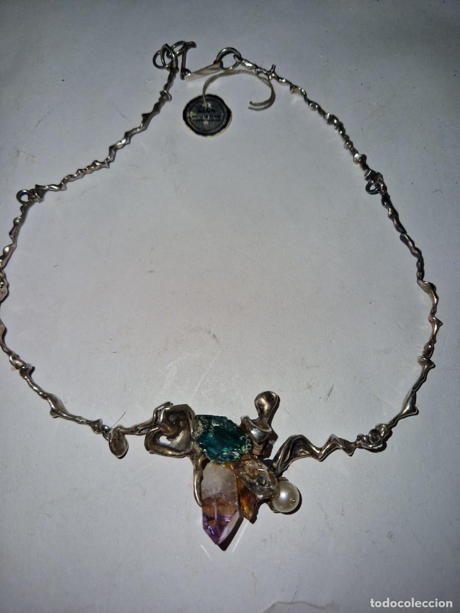 Antig&uuml;edades: Collar de plata y minerales. - Foto 2