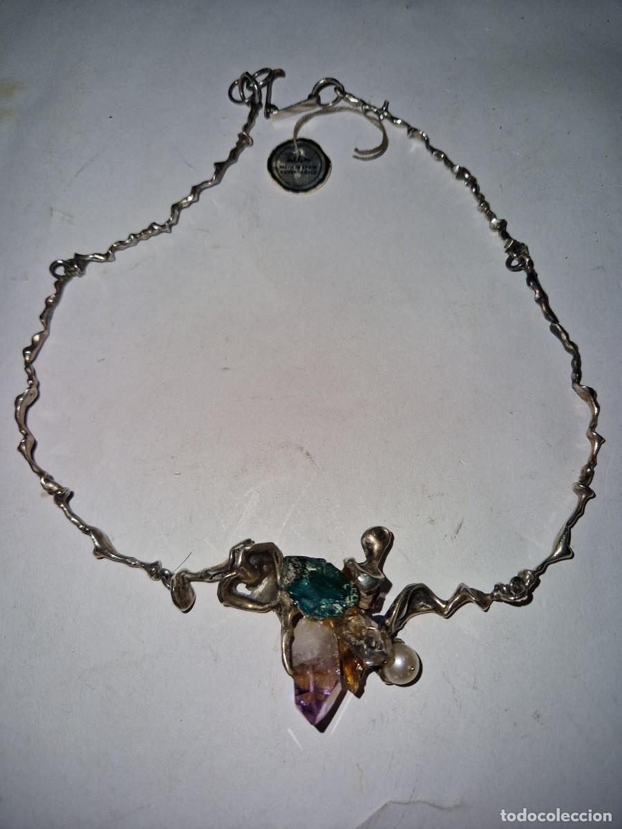 Antig&uuml;edades: Collar de plata y minerales. - Foto 4