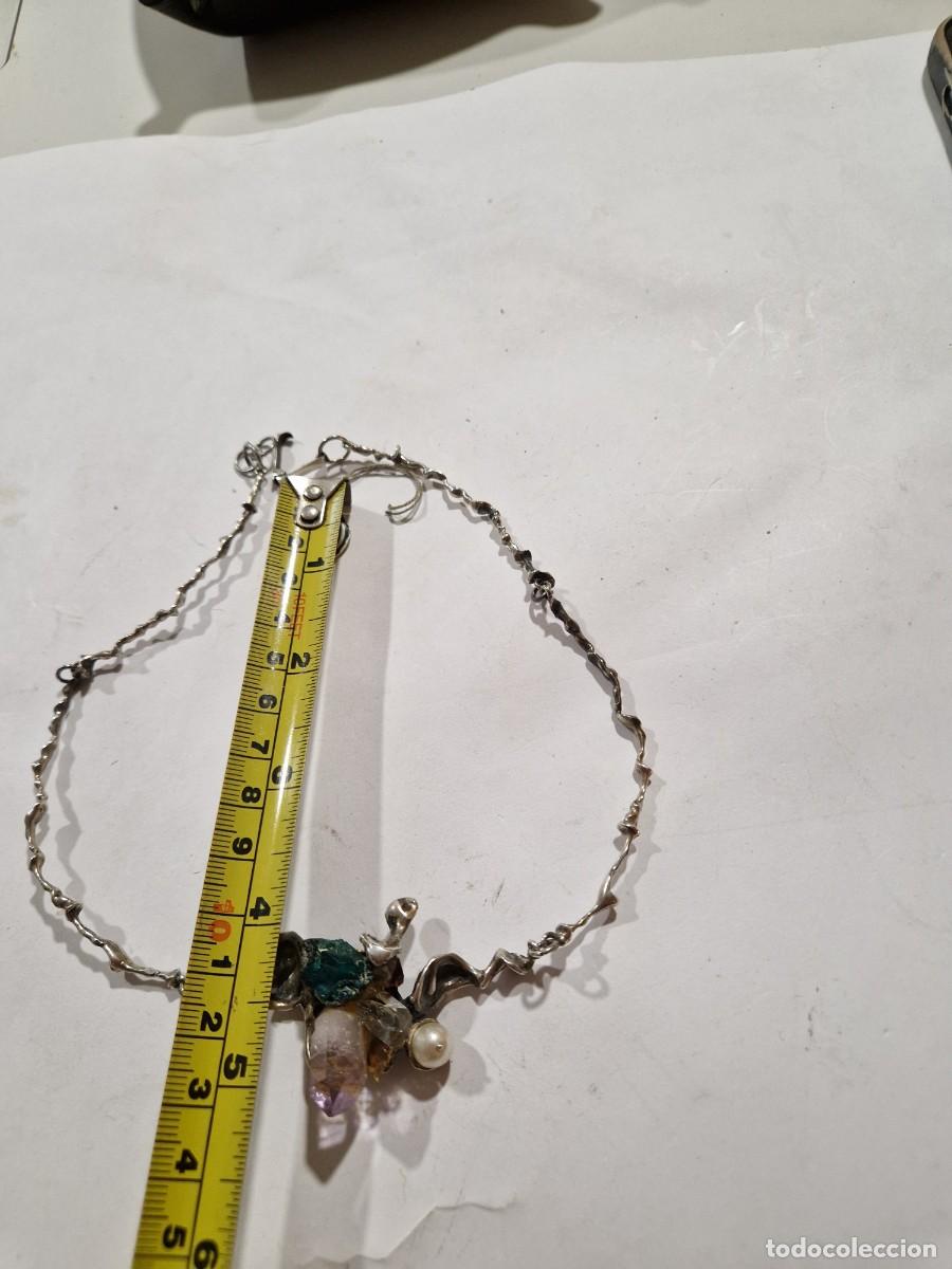 Antig&uuml;edades: Collar de plata y minerales. - Foto 6