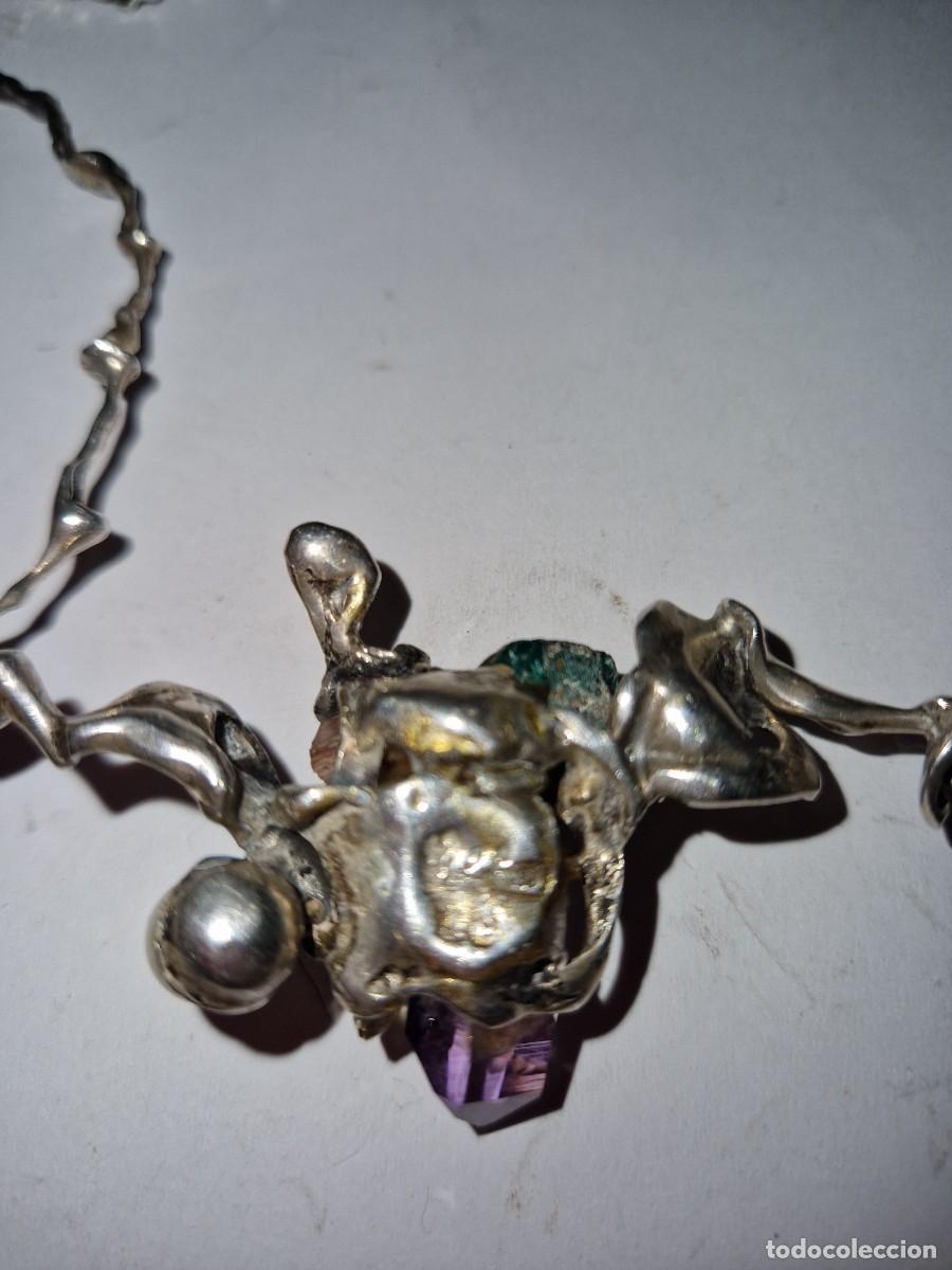 Antig&uuml;edades: Collar de plata y minerales. - Foto 8