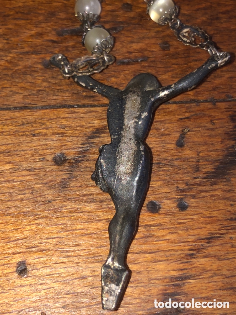 Antig&uuml;edades: Crucifijo antiguo plata - Foto 3