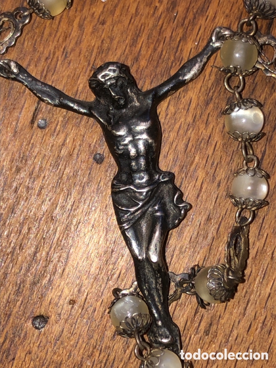 Antig&uuml;edades: Crucifijo antiguo plata - Foto 6