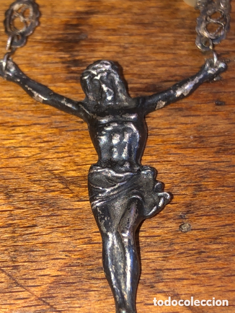 Antig&uuml;edades: Crucifijo antiguo plata - Foto 1