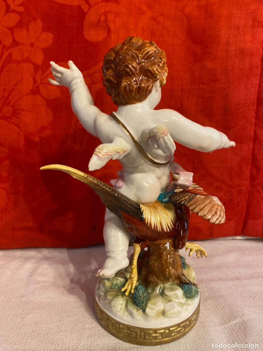 Antig&uuml;edades: &Aacute;NGEL CON FAIS&Aacute;N, EN PORCELANA DE ALGORA. - Foto 3