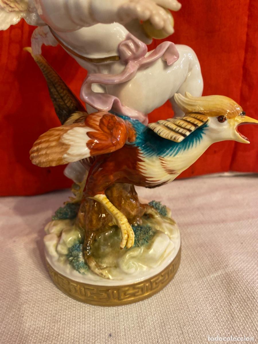 Antig&uuml;edades: &Aacute;NGEL CON FAIS&Aacute;N, EN PORCELANA DE ALGORA. - Foto 5