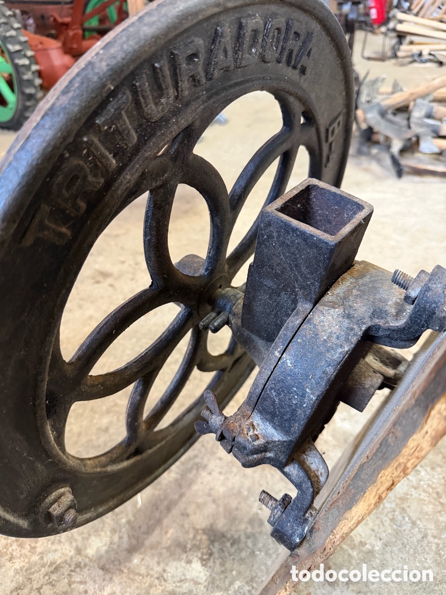 Antig&uuml;edades: Antigua trituradora cebada hierro fundido - Foto 4