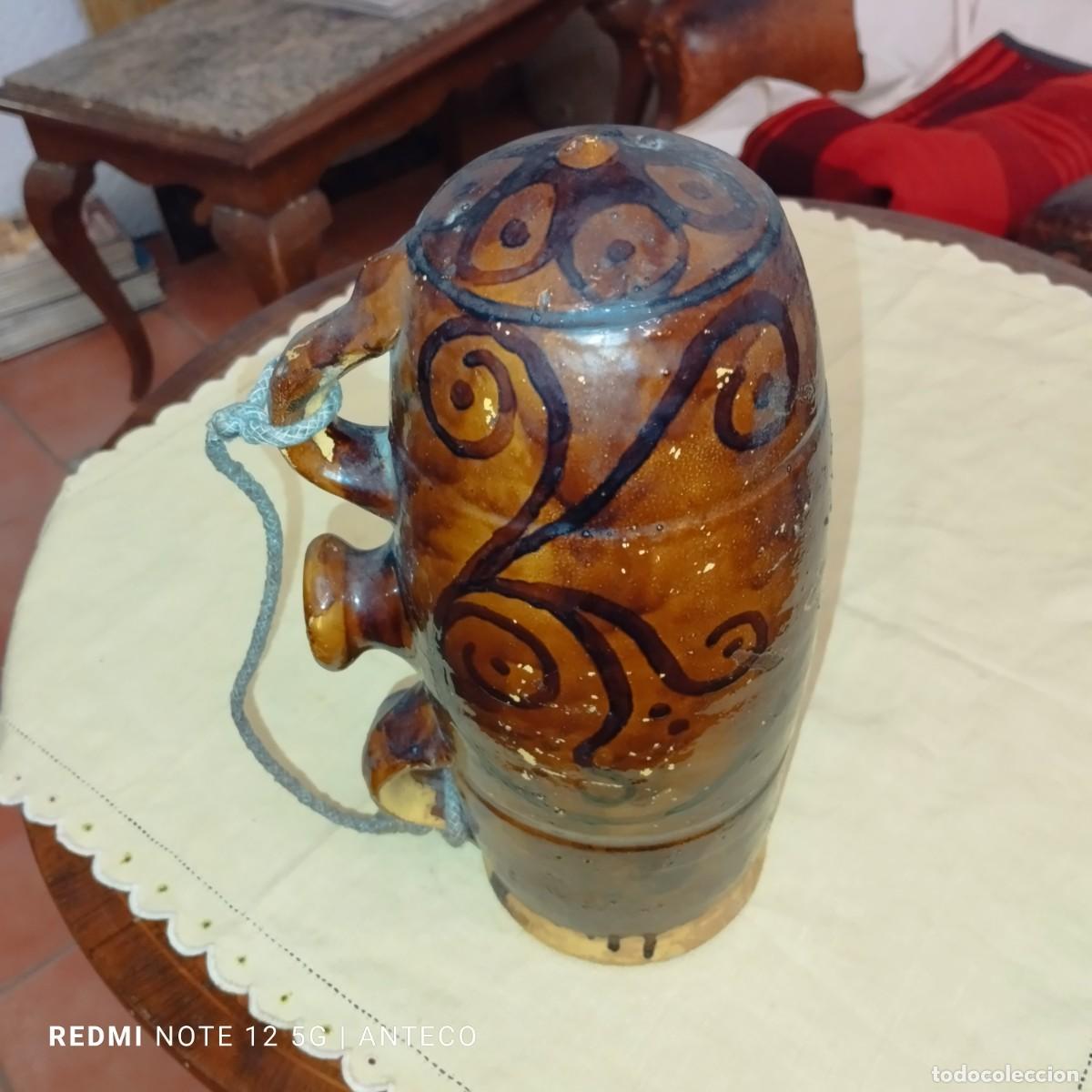 Antig&uuml;edades: CANTIMPLORA DE BARRO CON DECORACION PINTADA - Foto 1