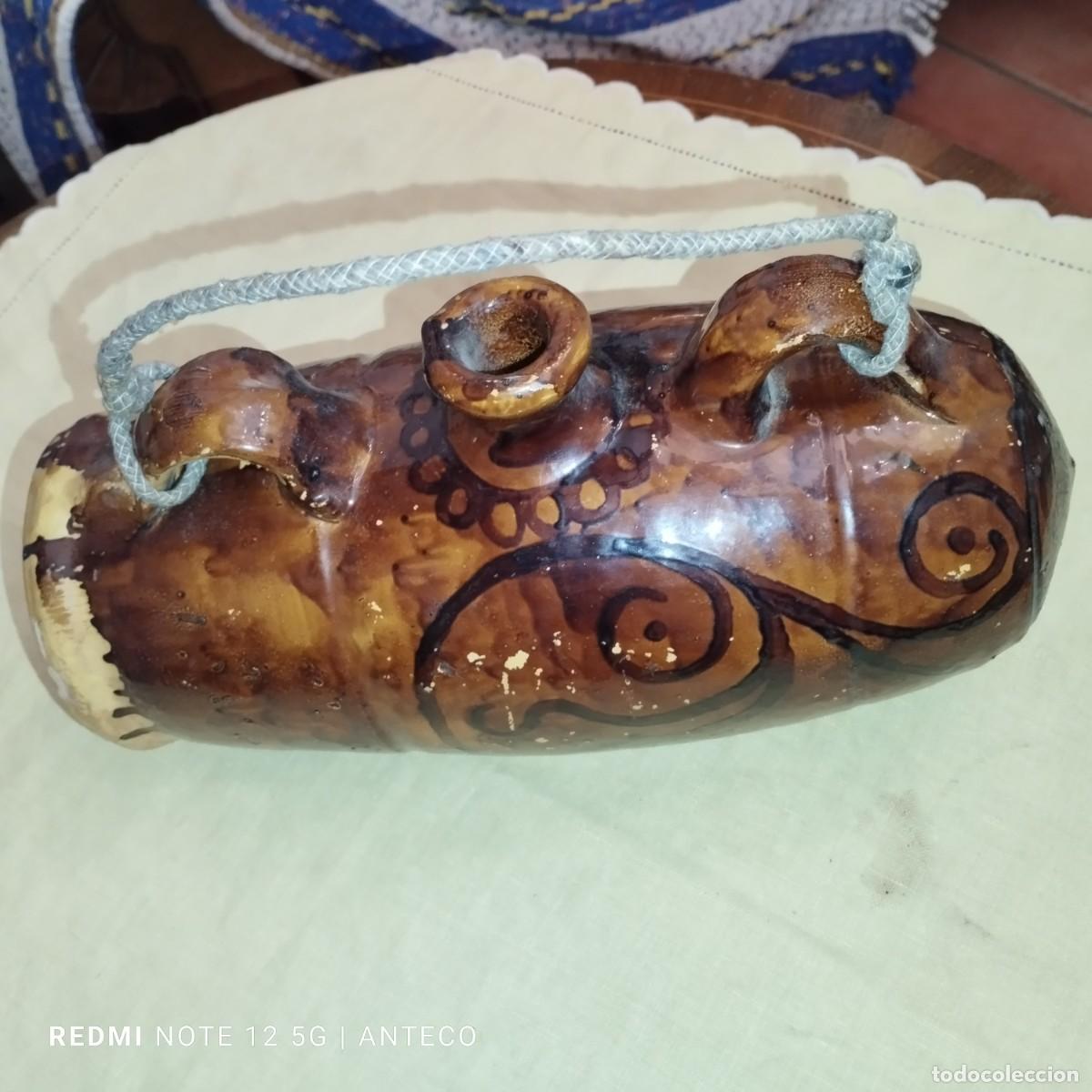 Antig&uuml;edades: CANTIMPLORA DE BARRO CON DECORACION PINTADA - Foto 6