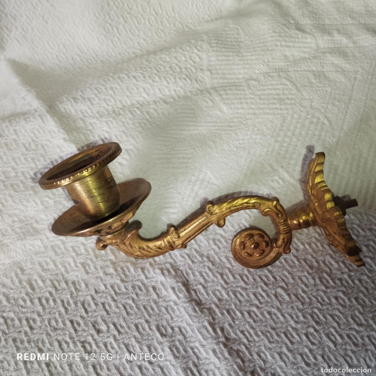 Antig&uuml;edades: PAREJA DE APLIQUES PARA PIANO DE BRONCE - Foto 3