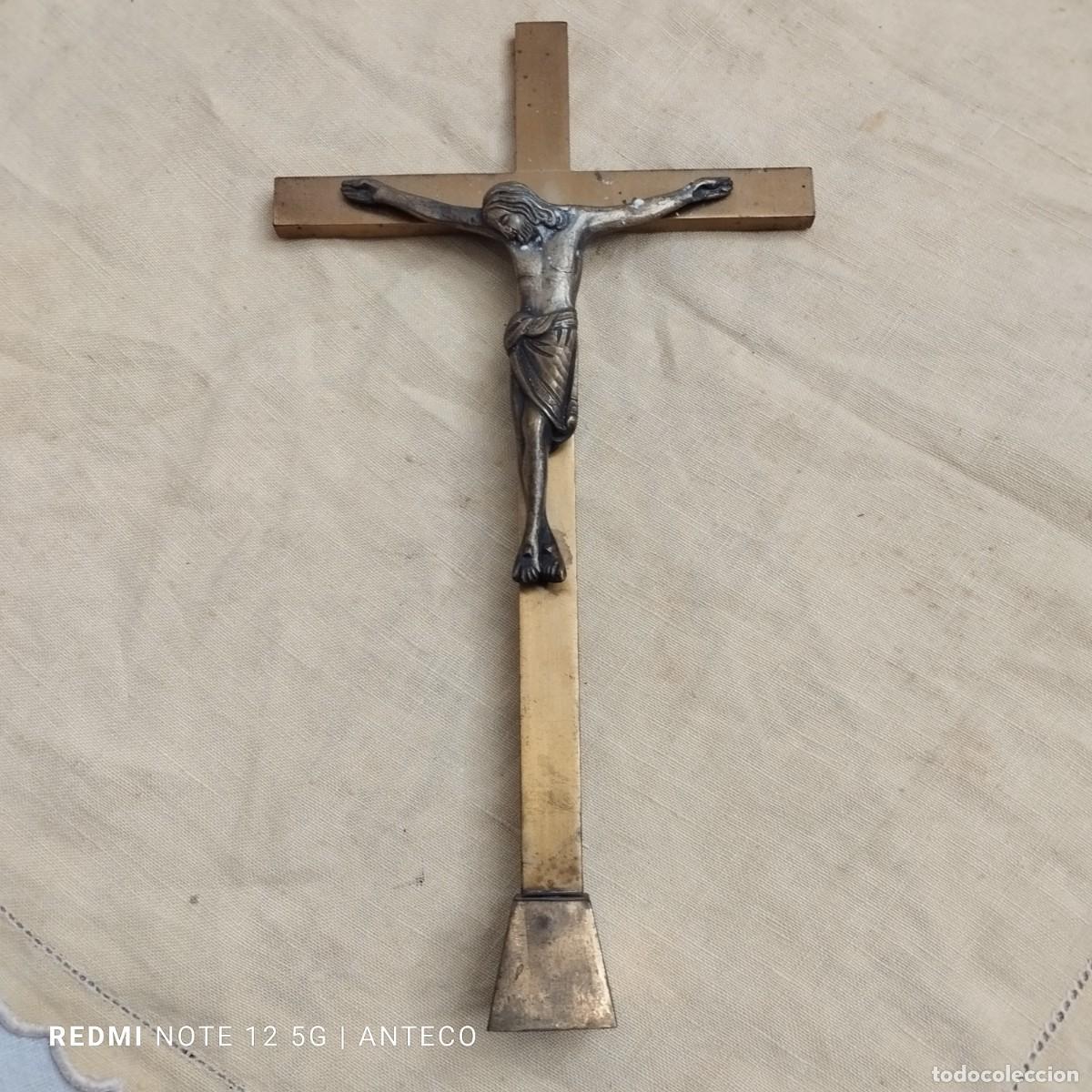 Antig&uuml;edades: CRISTO DE LAT&Oacute;N DE MESA O ALTAR - Foto 10