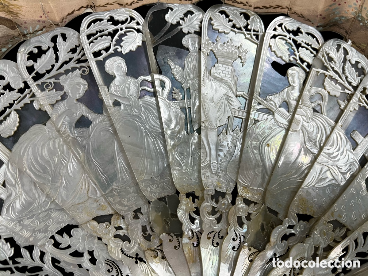 Antig&uuml;edades: Antiguo abanico de n&aacute;car. - Foto 3