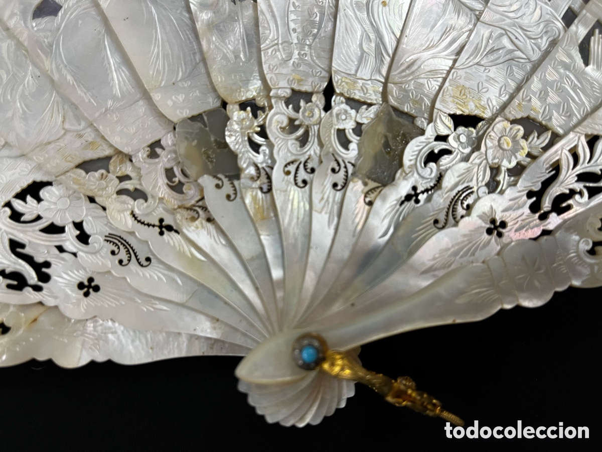 Antig&uuml;edades: Antiguo abanico de n&aacute;car. - Foto 4