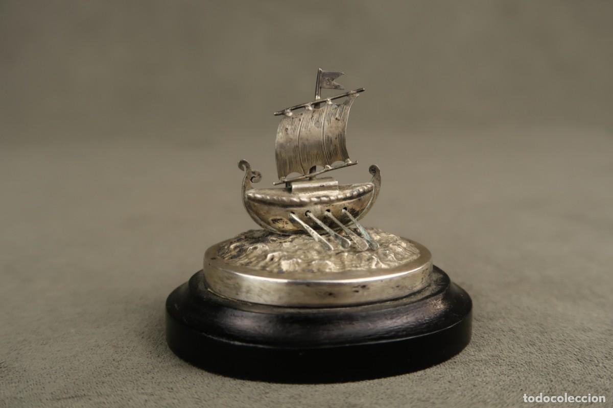 Antig&uuml;edades: Antigua Miniatura Barco de Plata - Foto 2