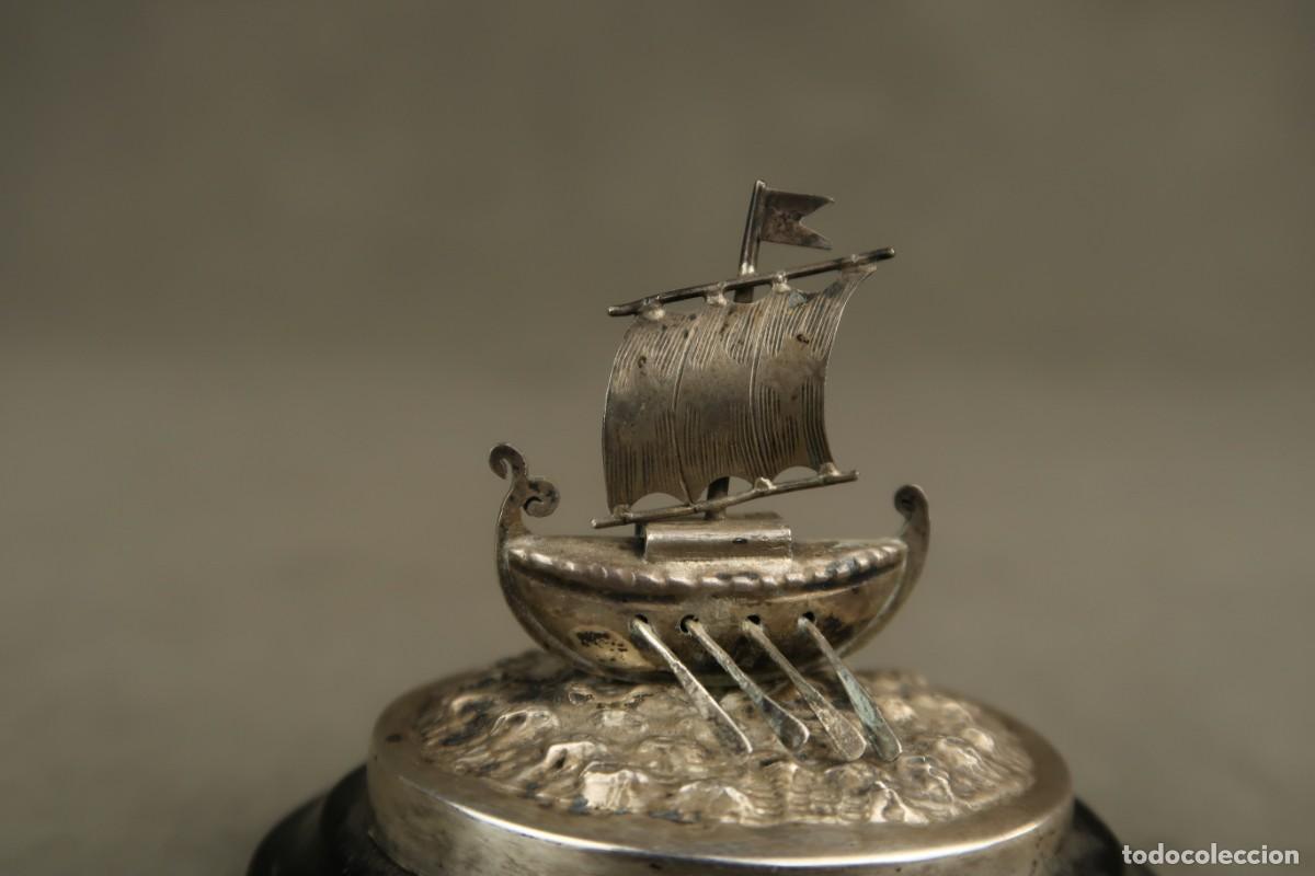 Antig&uuml;edades: Antigua Miniatura Barco de Plata - Foto 3