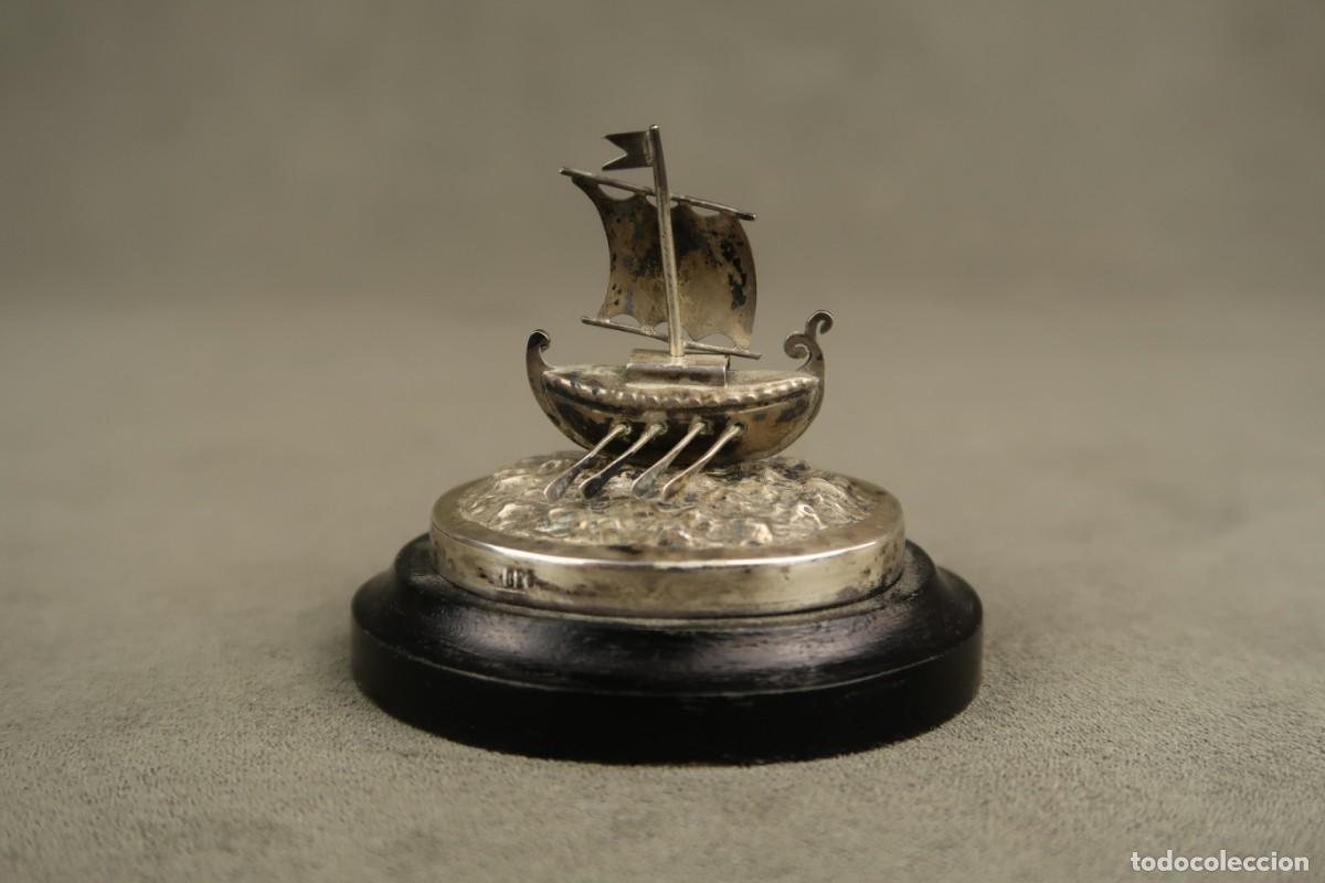 Antig&uuml;edades: Antigua Miniatura Barco de Plata - Foto 6