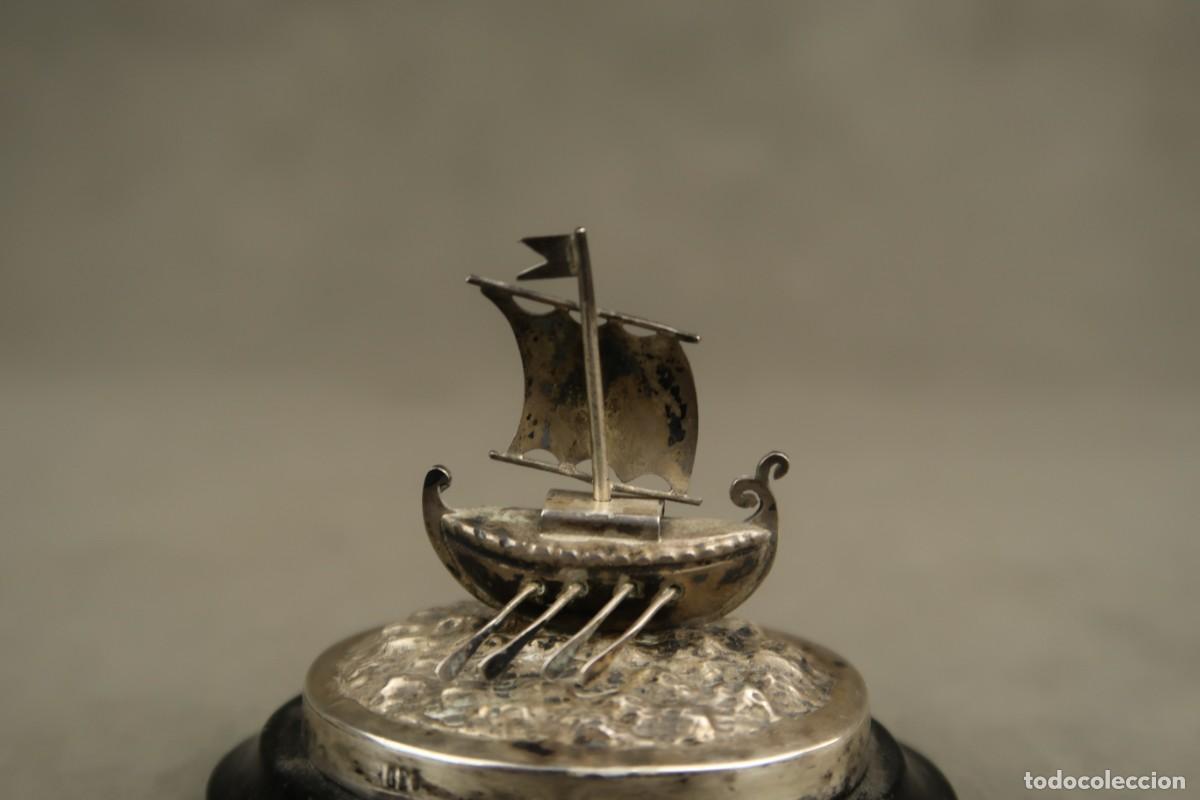 Antig&uuml;edades: Antigua Miniatura Barco de Plata - Foto 7