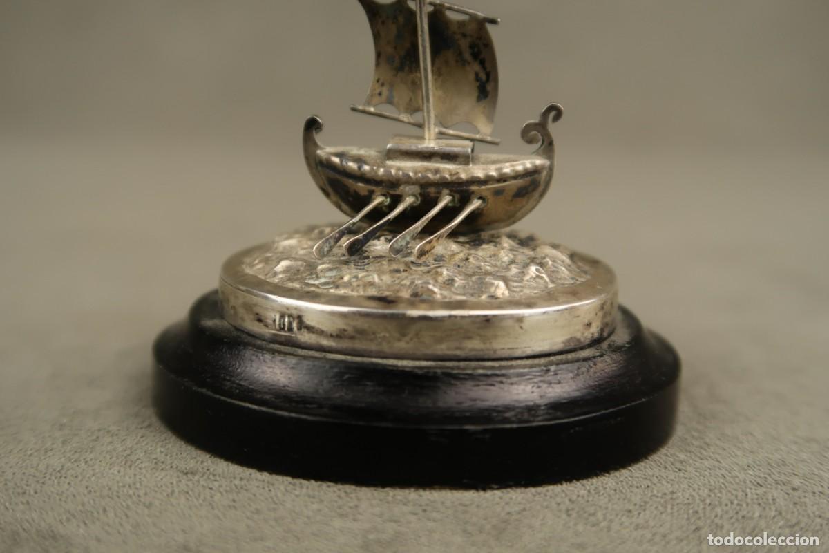 Antig&uuml;edades: Antigua Miniatura Barco de Plata - Foto 8
