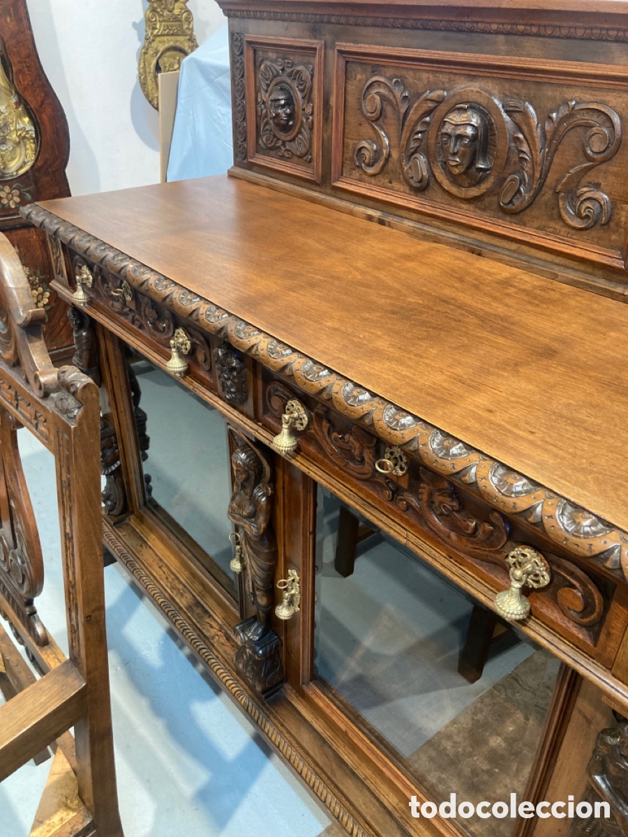 Antig&uuml;edades: Antiguo comedor de nogal restaurado - Foto 9