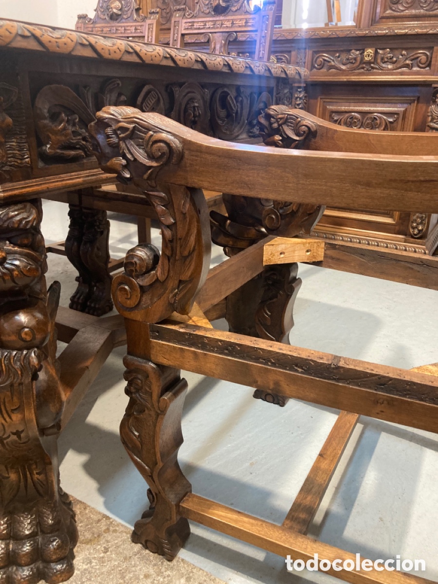 Antig&uuml;edades: Antiguo comedor de nogal restaurado - Foto 13