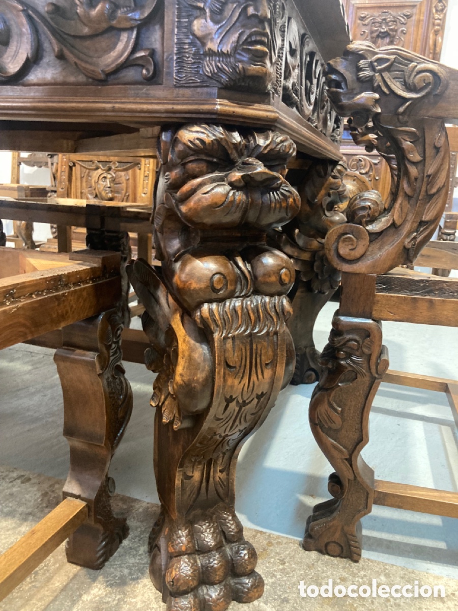 Antig&uuml;edades: Antiguo comedor de nogal restaurado - Foto 15