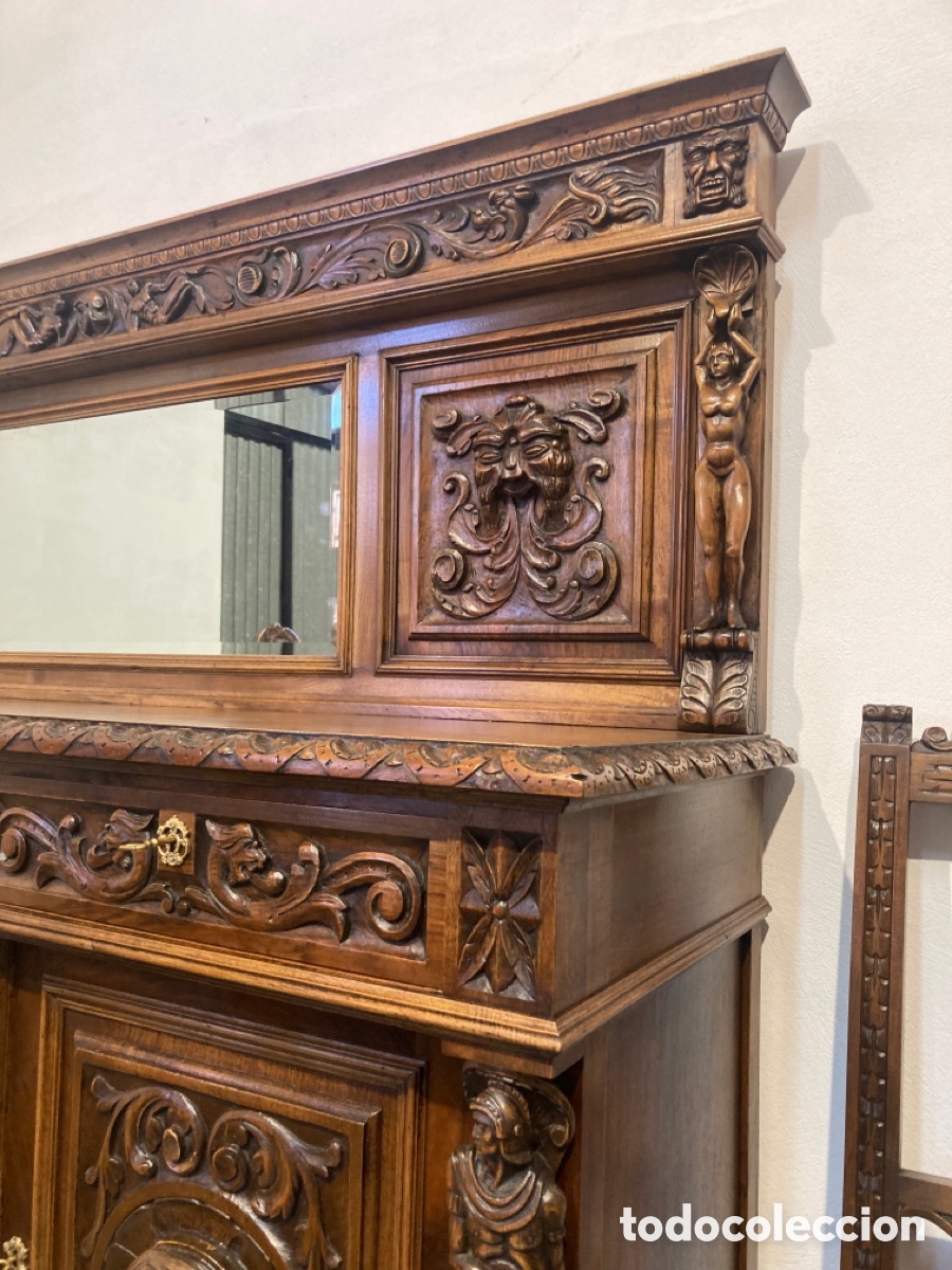Antig&uuml;edades: Antiguo comedor de nogal restaurado - Foto 21