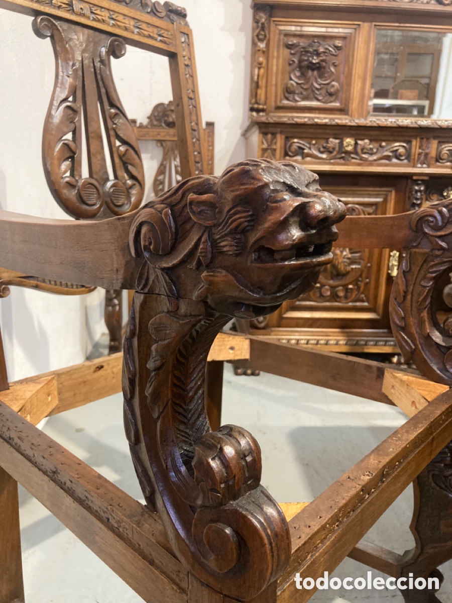 Antig&uuml;edades: Antiguo comedor de nogal restaurado - Foto 29