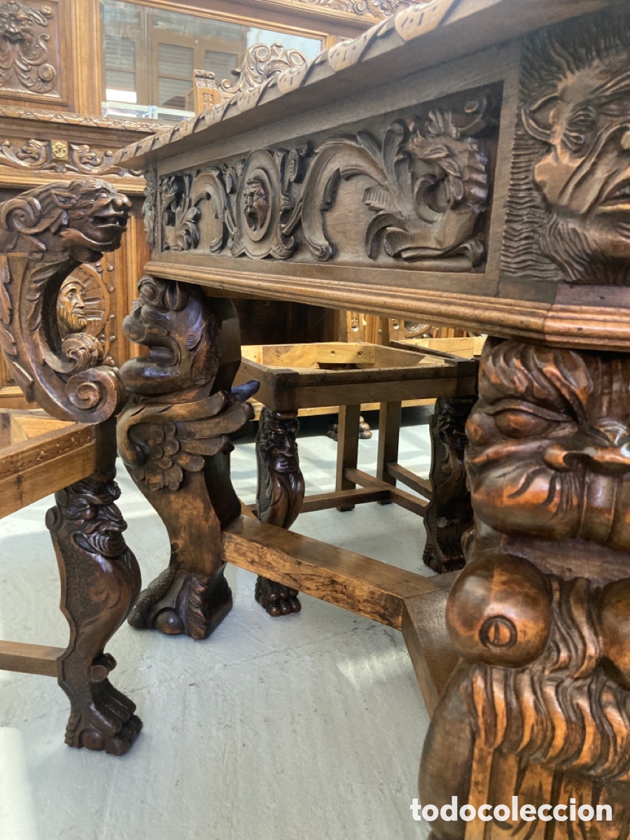 Antig&uuml;edades: Antiguo comedor de nogal restaurado - Foto 30