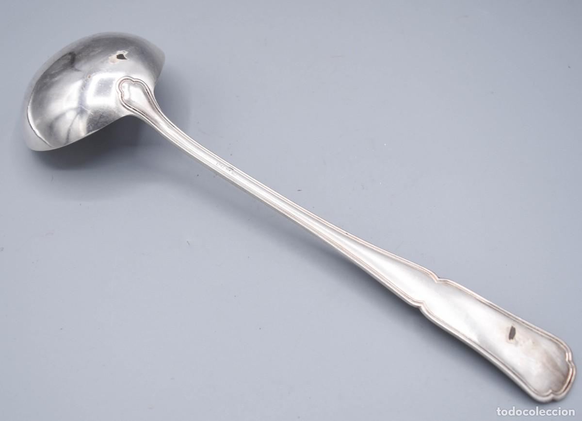 Antig&uuml;edades: Cuchar&oacute;n grande de metal plateado - Foto 3