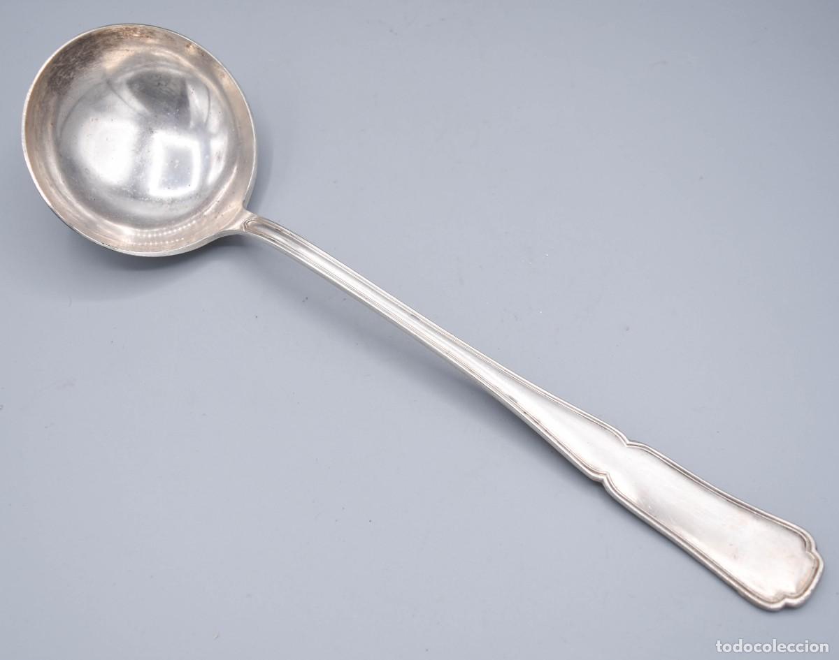 Antig&uuml;edades: Cuchar&oacute;n grande de metal plateado - Foto 4