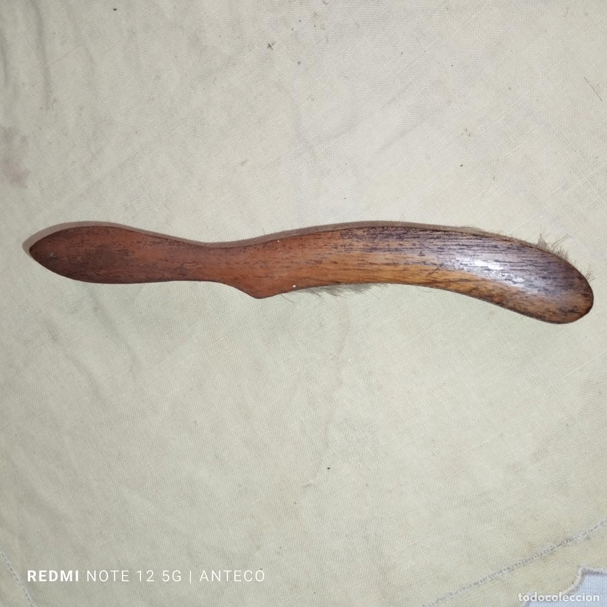 Antig&uuml;edades: ESPEJO PEQUE&Ntilde;O CON DOS CEPILLOS DE MADERA Y TERMOMETRO - Foto 5