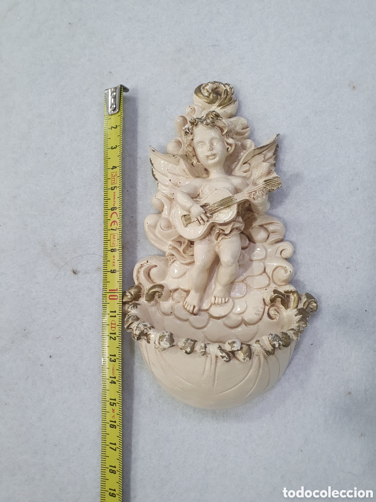 Antig&uuml;edades: Benditera angelito con guitarra. (L38) - Foto 2