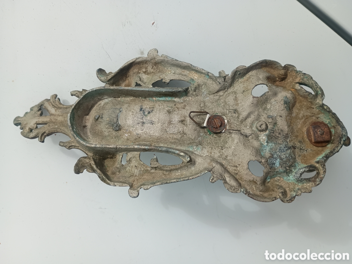 Antig&uuml;edades: Benditera metal virgen con ni&ntilde;o - Foto 6