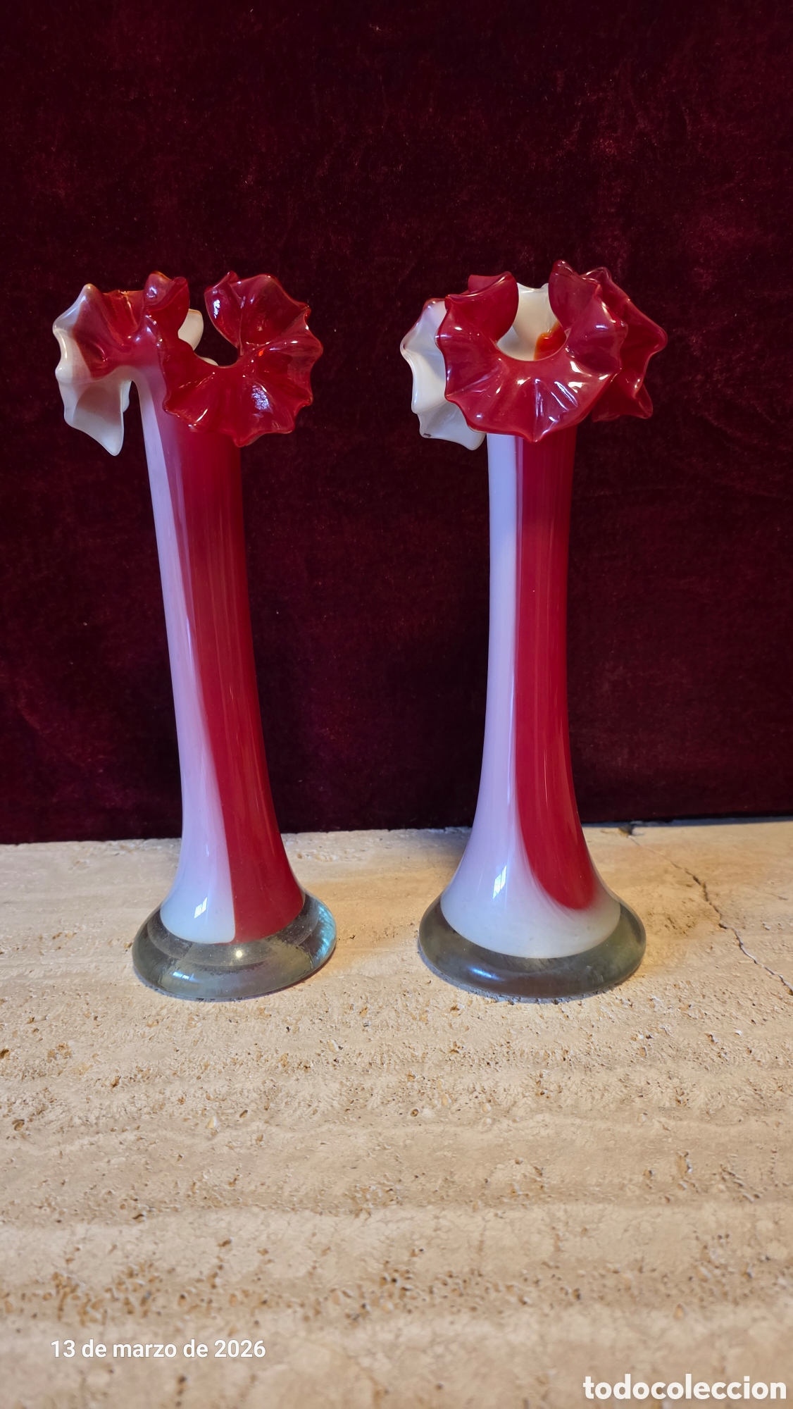 Antig&uuml;edades: Pareja jarrones cristal de murano - Foto 1