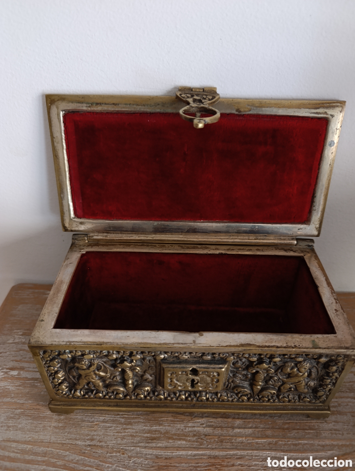 Antig&uuml;edades: Caja cofre joyero cobre - Foto 2