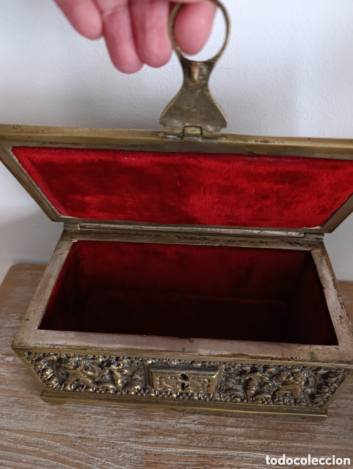 Antig&uuml;edades: Caja cofre joyero cobre - Foto 6