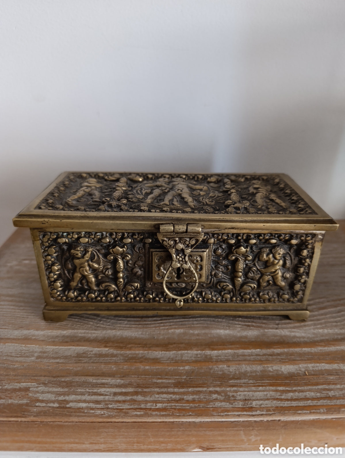 Antig&uuml;edades: Caja cofre joyero cobre - Foto 7