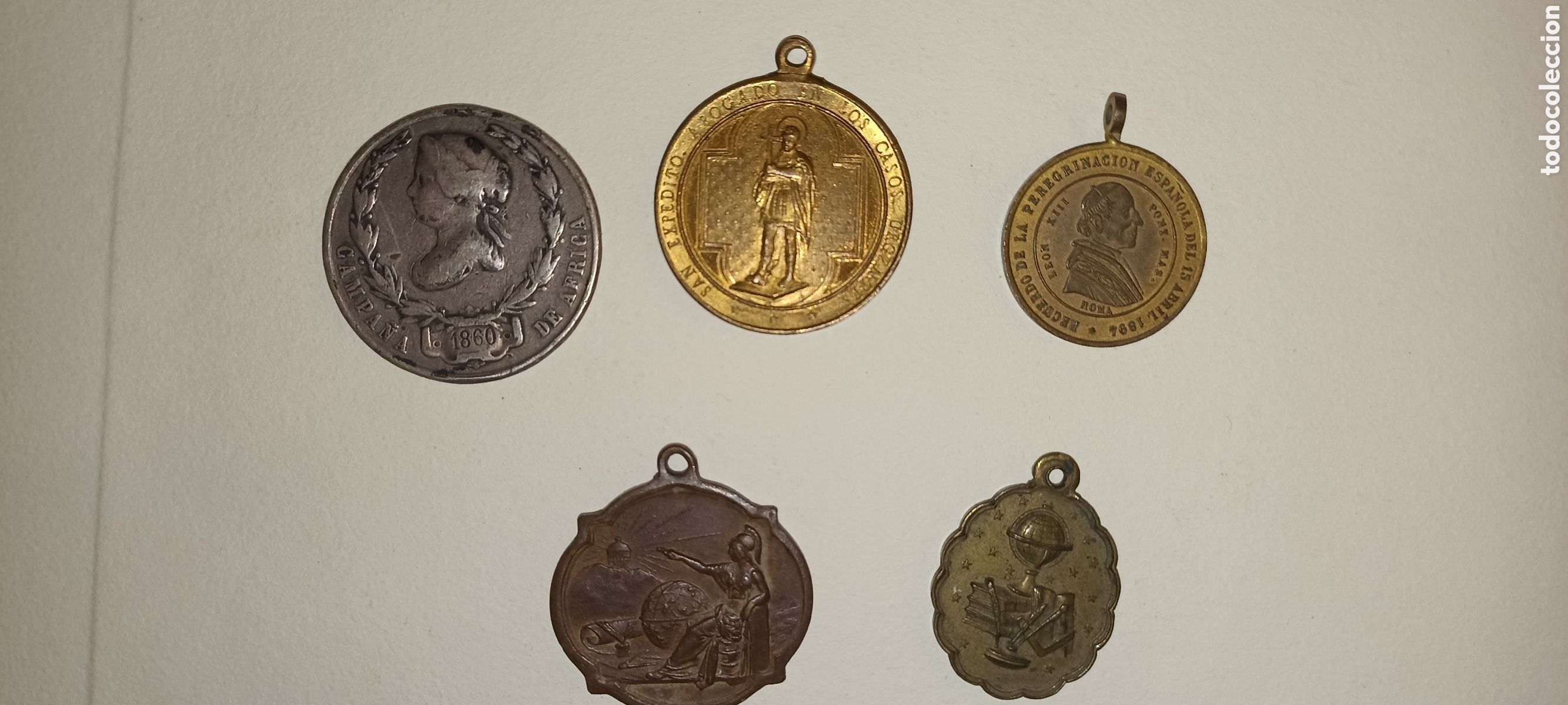 Antig&uuml;edades: LOTE DE 5 MEDALLAS DEL SIGLO XIX