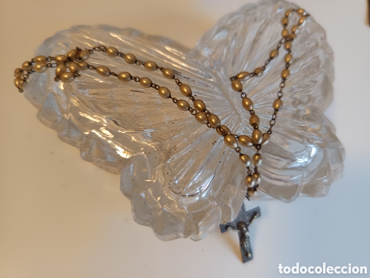 Antiquit&auml;ten: Rosario para Virgen, ni&ntilde;o Jes&uacute;s perlitas y metal de Lourdes