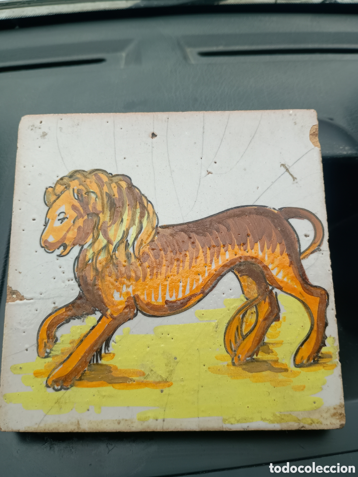 Antig&uuml;edades: Azulejo barro cocido le&oacute;n - Foto 4