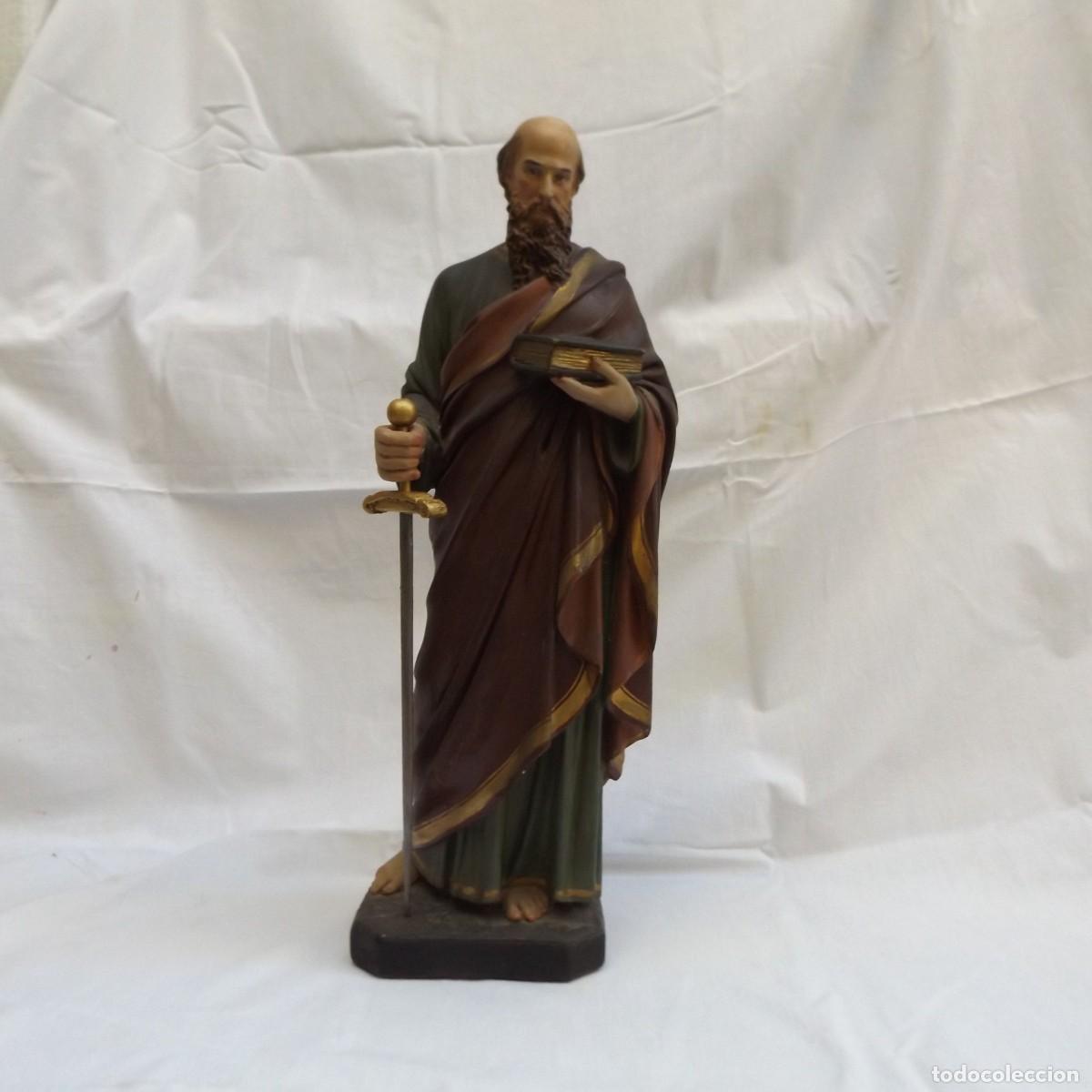 Antig&uuml;edades: figura de san pablo de yeso - Foto 1