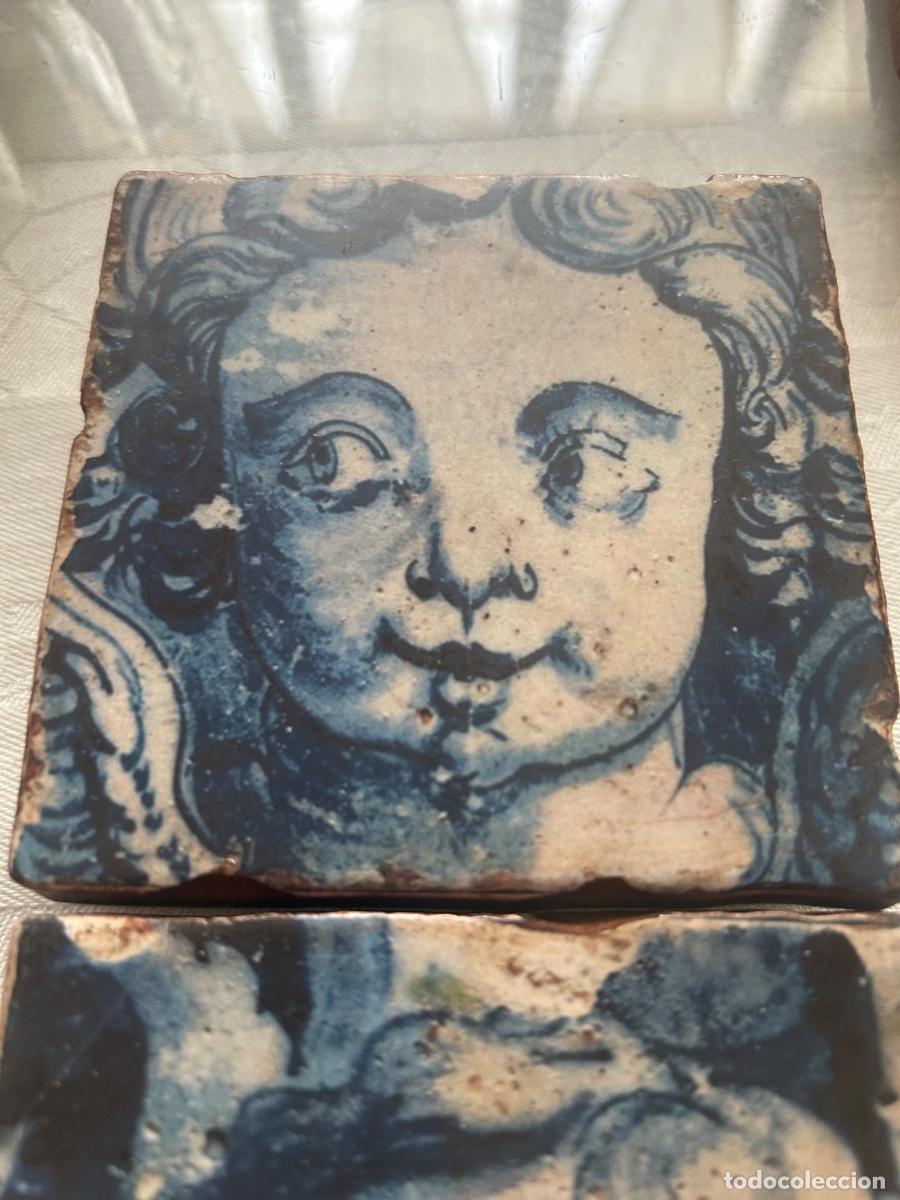 Antig&uuml;edades: Pareja de azulejos pintados - Foto 4