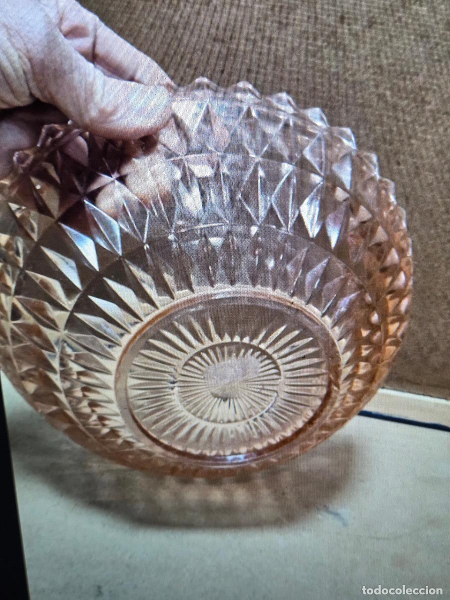 Antig&uuml;edades: cuencos grande de cristal rosa - Foto 2