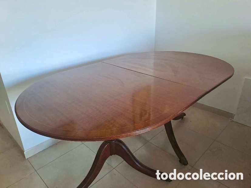 Antig&uuml;edades: Excelente mesa Eduardina en Caoba - Foto 1