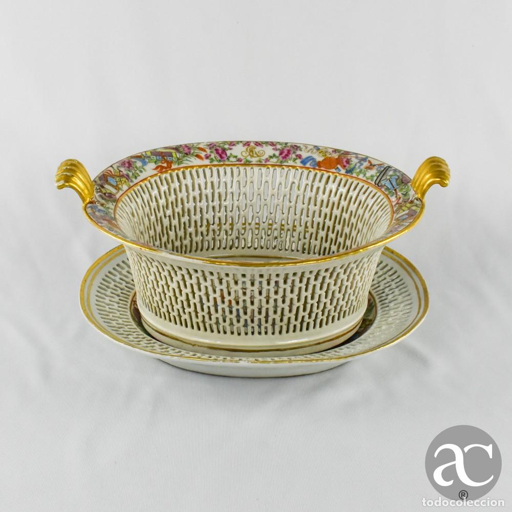 Antiques: Cesto e travessa vazados em porcelana da China Per&iacute;odo Xianfeng (1851 a 1861)