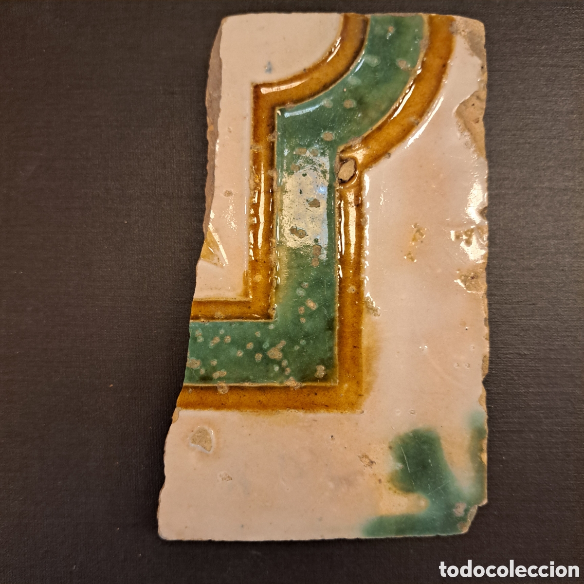Antig&uuml;edades: 2 Fragmento azulejo S. XV. - Foto 2
