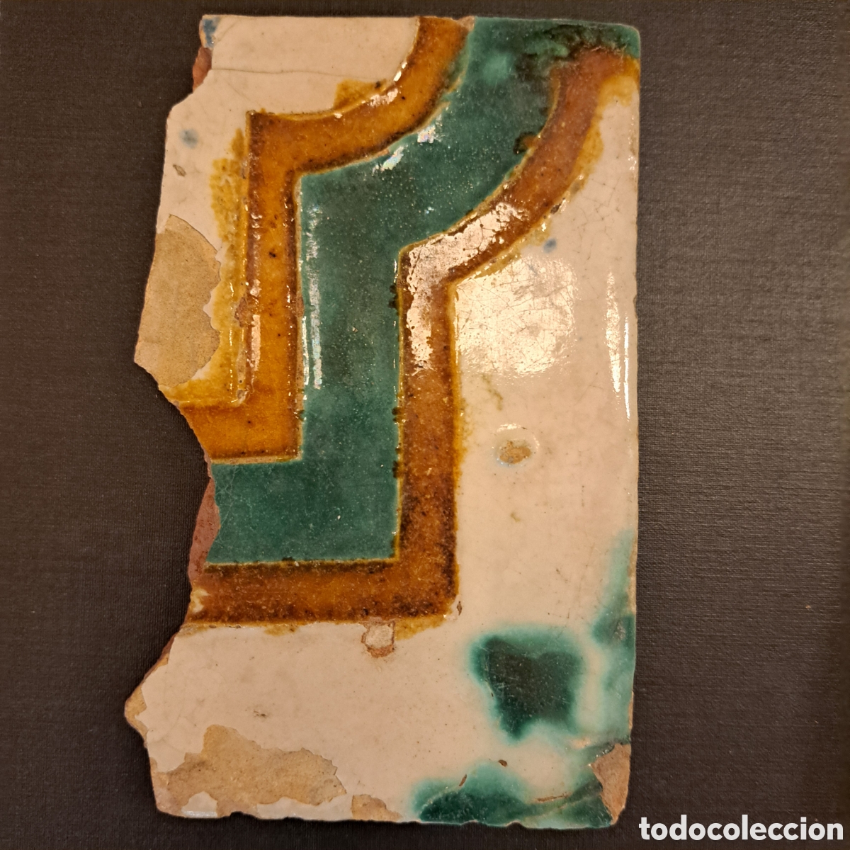 Antig&uuml;edades: 2 Fragmento azulejo S. XV. - Foto 3