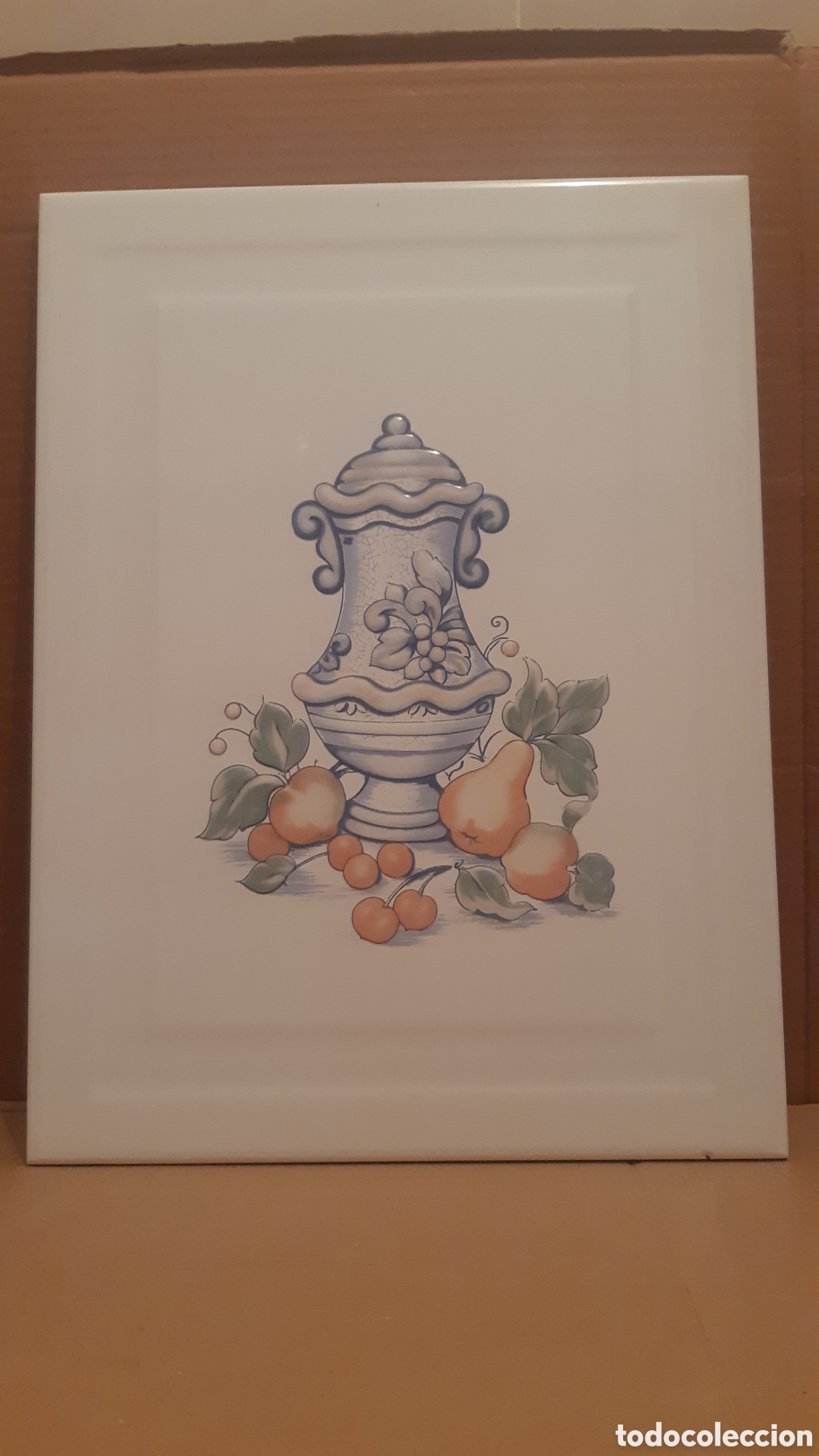 Antig&uuml;edades: Azulejo vintage bodeg&oacute;n de frutas - Foto 1
