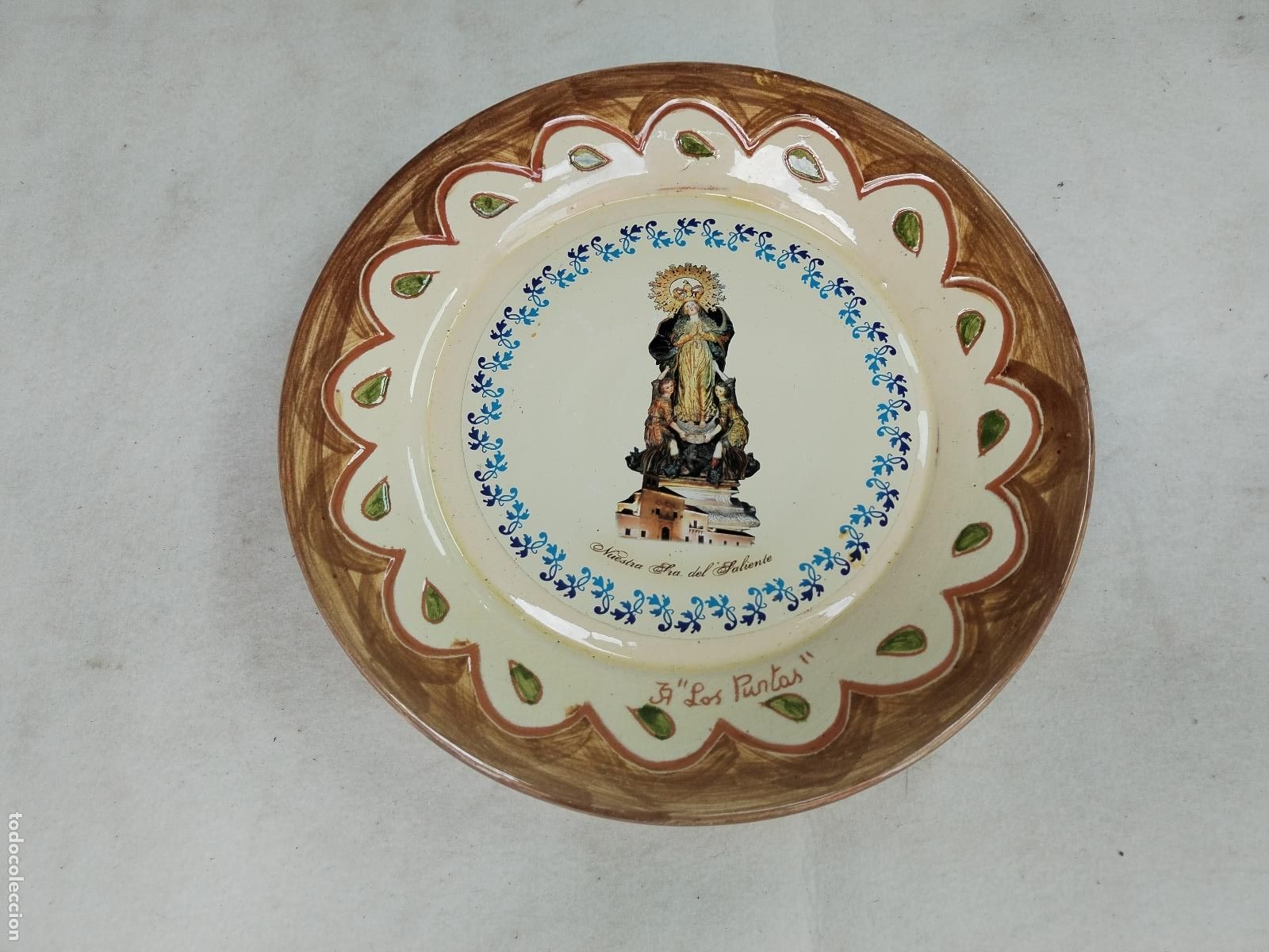 Antiques: nuestra sra. del saliente, albox, plato alfareria el puntas
